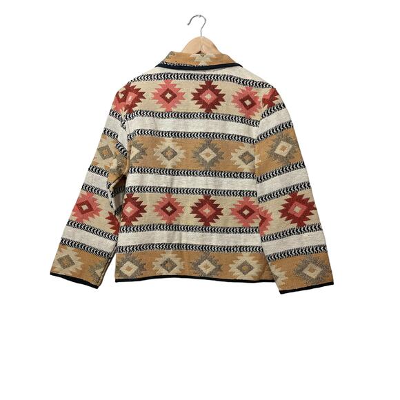 Jane Ashley Southwestern Tapestry Jacket Boho Vintage Tribal 90s Small - Picture 3 of 7